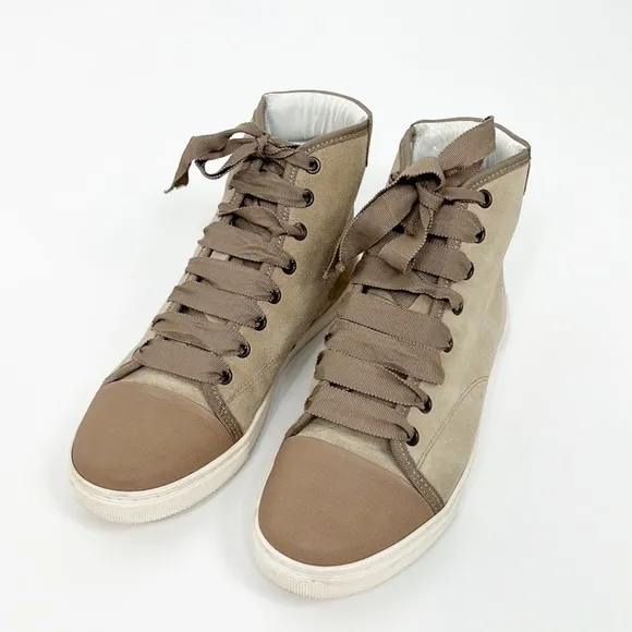 Lanvin Suede High Top Sneakers