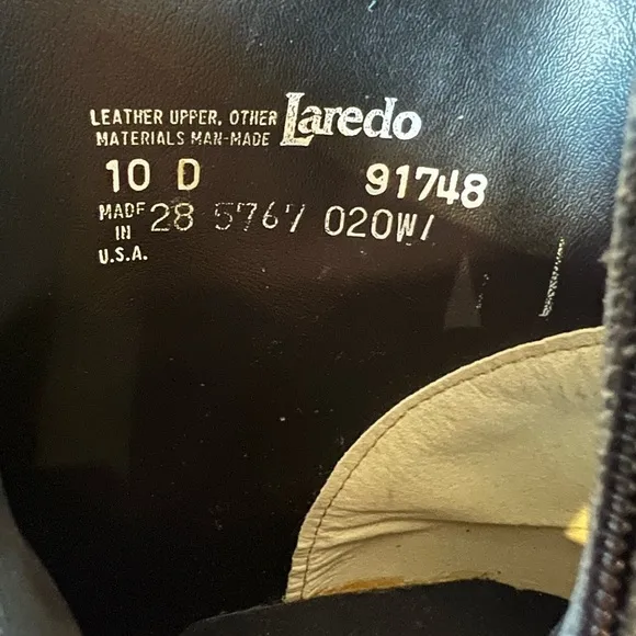 Laredo Black Fletcher ankle leather boots. Black. Men’s size 10.
