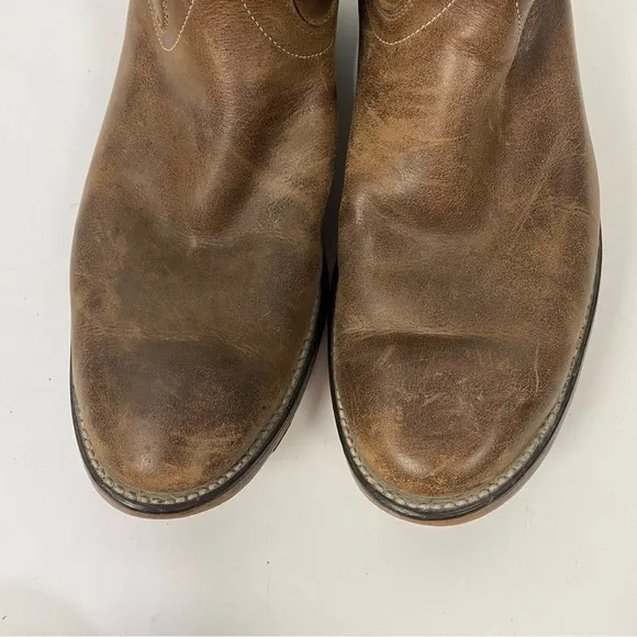 Laredo Brown Leather Mens round toe western cowboy boots rodeo