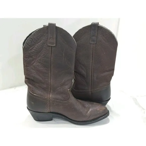 Laredo Distressed Brown Leather Boots Men's Size US 9.5D Cowboy Western 28-1807