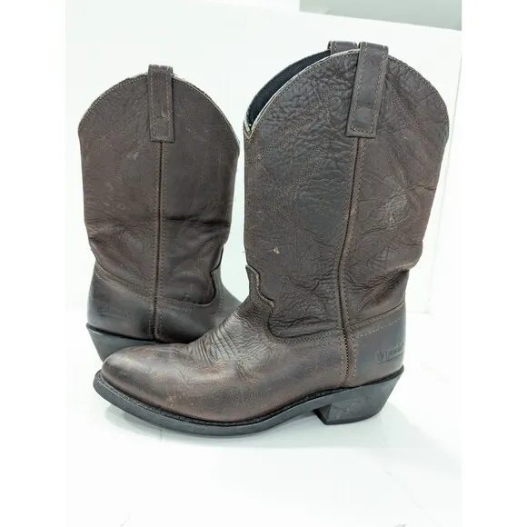 Laredo Distressed Brown Leather Boots Men's Size US 9.5D Cowboy Western 28-1807