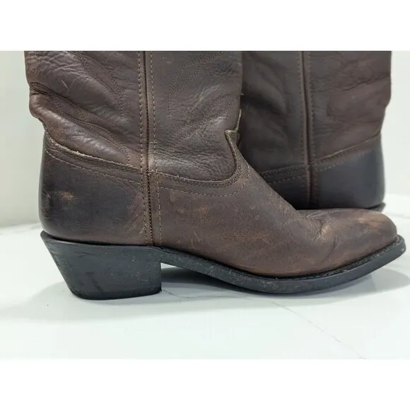 Laredo Distressed Brown Leather Boots Men's Size US 9.5D Cowboy Western 28-1807