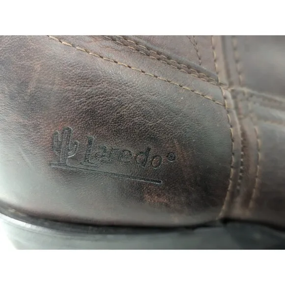 Laredo Distressed Brown Leather Boots Men's Size US 9.5D Cowboy Western 28-1807