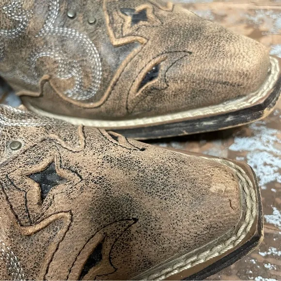 Laredo Lucretia Studded Snake Inlay Western Boots Snip Toe