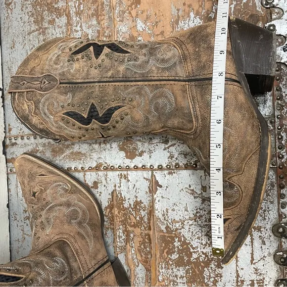 Laredo Lucretia Studded Snake Inlay Western Boots Snip Toe