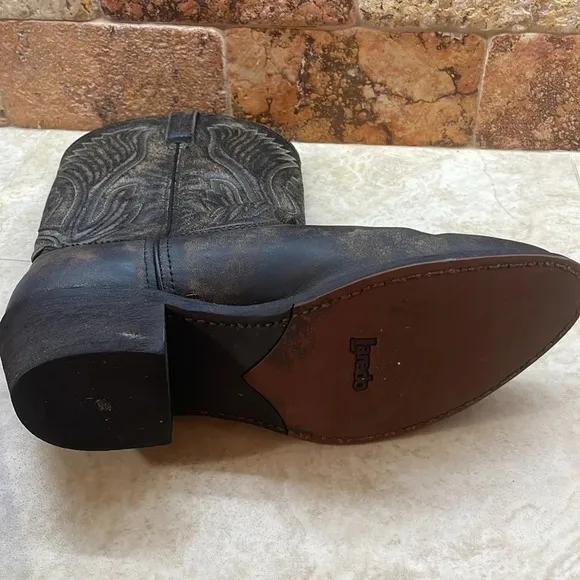 Laredo Men’s Cowboy Boots Western Leather Rodeo Shoes Brown Black Size 10.5EW