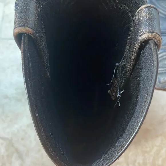 Laredo Men’s Cowboy Boots Western Leather Rodeo Shoes Brown Black Size 10.5EW