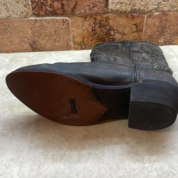 Laredo Men’s Cowboy Boots Western Leather Rodeo Shoes Brown Black Size 10.5EW