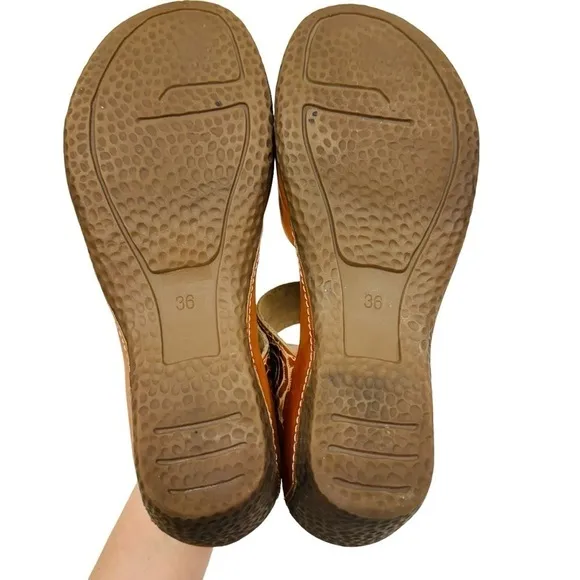 L'Artiste Spring Step Gloss Shoes Slip-On Mary Jane Women’s 36 US 6 Brown Wedges