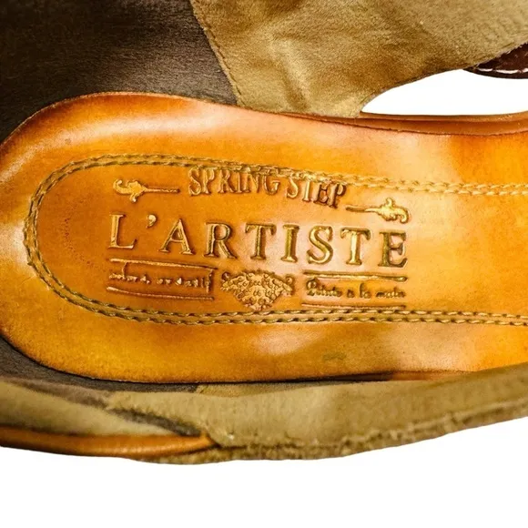 L'Artiste Spring Step Gloss Shoes Slip-On Mary Jane Women’s 36 US 6 Brown Wedges