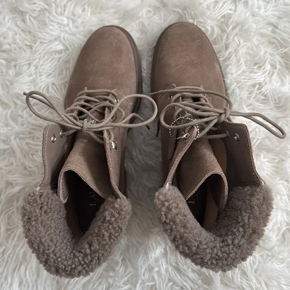 LAUREN RALPH LAUREN CARLEE TRUFFLE LACE UP BOOTS