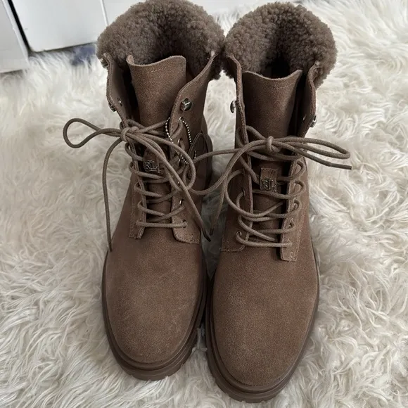 LAUREN RALPH LAUREN CARLEE TRUFFLE LACE UP BOOTS