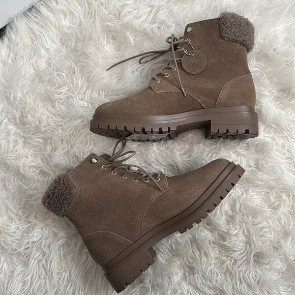 LAUREN RALPH LAUREN CARLEE TRUFFLE LACE UP BOOTS