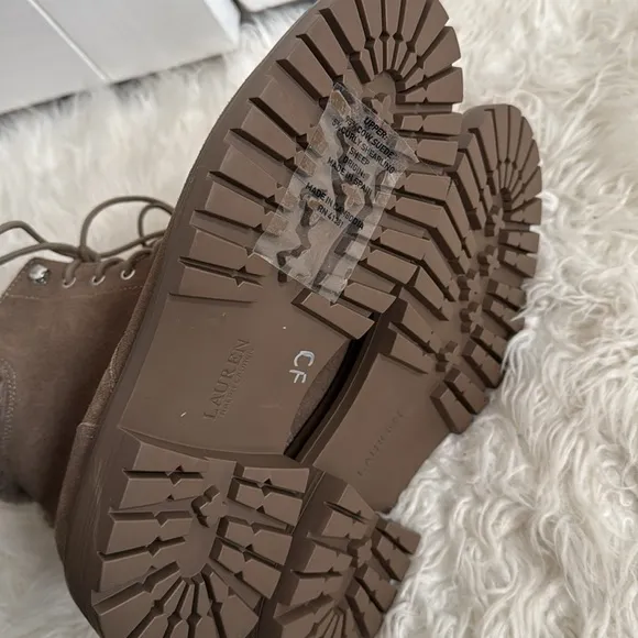 LAUREN RALPH LAUREN CARLEE TRUFFLE LACE UP BOOTS