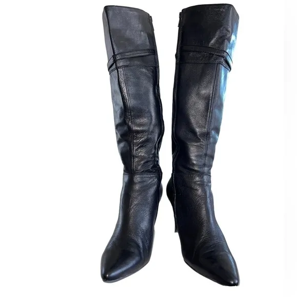 Lauren Ralph Lauren Jayde kidskin leather tall heeled boots. Size 9B GUC