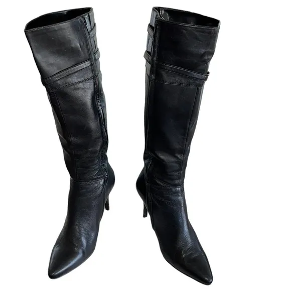 Lauren Ralph Lauren Jayde kidskin leather tall heeled boots. Size 9B GUC