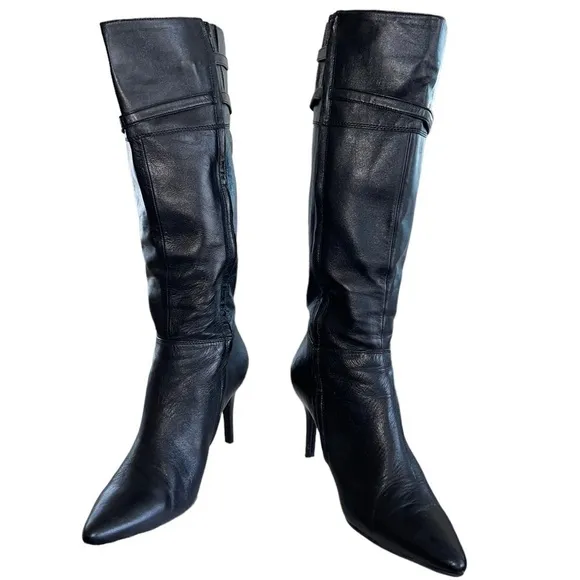 Lauren Ralph Lauren Jayde kidskin leather tall heeled boots. Size 9B GUC