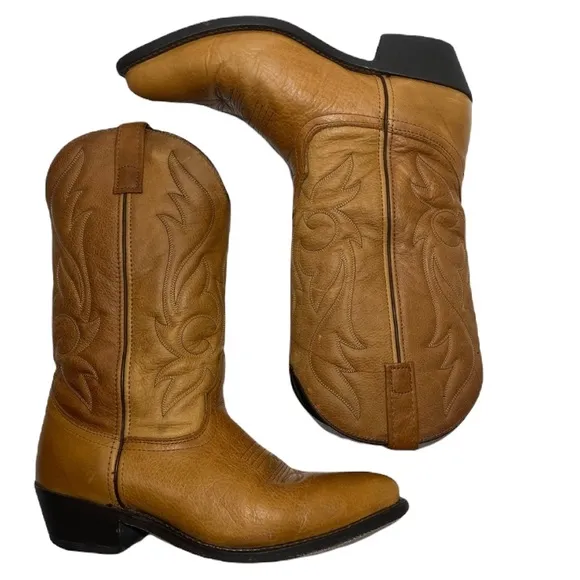 Leather Western Boots Genuine Leather Cowboy Boots Masterson Boot Co Men Size 10