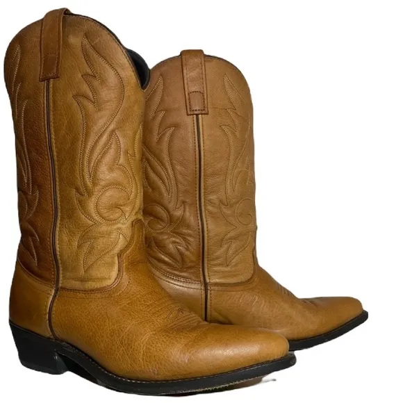 Leather Western Boots Genuine Leather Cowboy Boots Masterson Boot Co Men Size 10