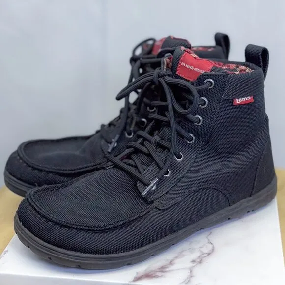 Lems Boulder Black Boot Unisex Vegan Minimalist Hiking Shoes Men's 9 Womens 10.5