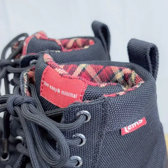 Lems Boulder Black Boot Unisex Vegan Minimalist Hiking Shoes Men's 9 Womens 10.5