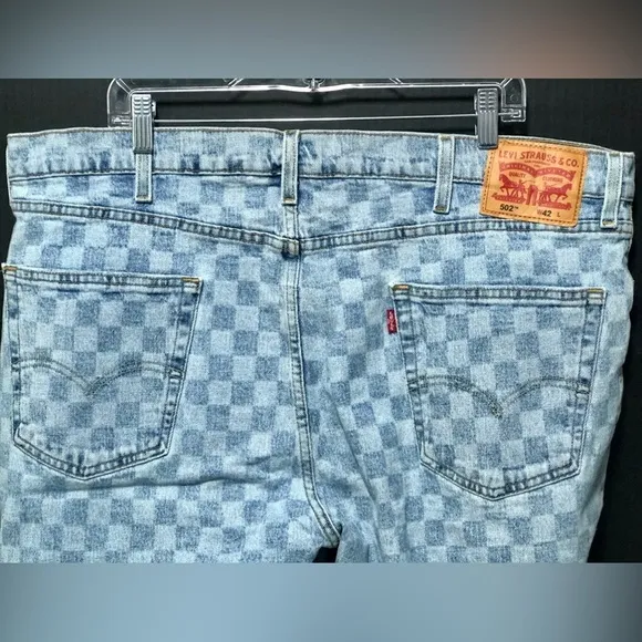 💘Levi's 502 Blue Checker Denim Shorts