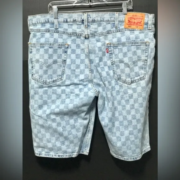 💘Levi's 502 Blue Checker Denim Shorts
