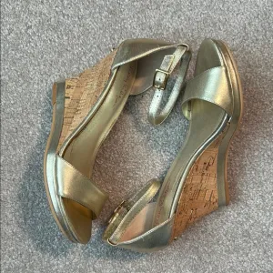Lilly Pulitzer Gold Wedge Sandals