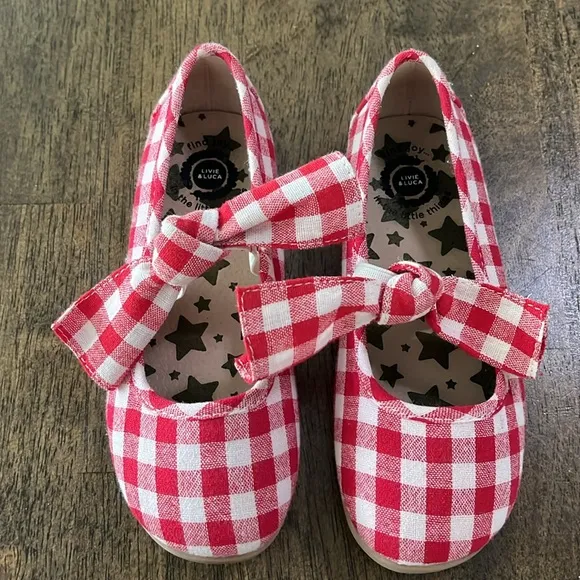 Livie &amp; Luca Red Gingham with Bows size 12