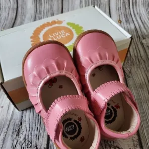 Livie and Luca Ruche Sandals Pink Shimmer Color NIB