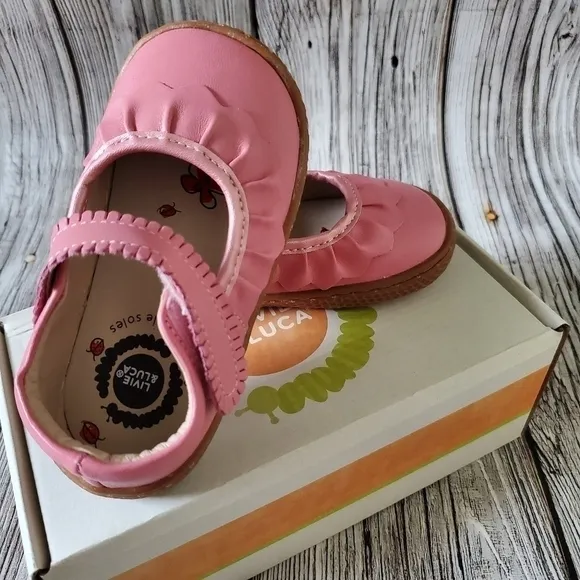 Livie and Luca Ruche Sandals Pink Shimmer Color NIB