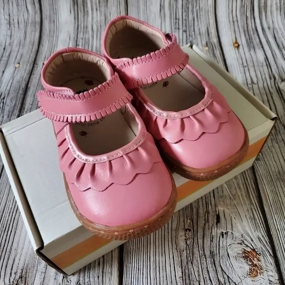 Livie and Luca Ruche Sandals Pink Shimmer Color NIB