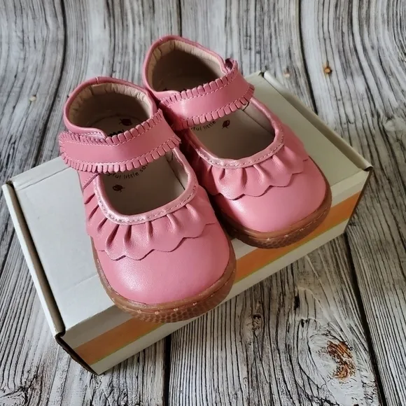 Livie and Luca Ruche Sandals Pink Shimmer Color NIB