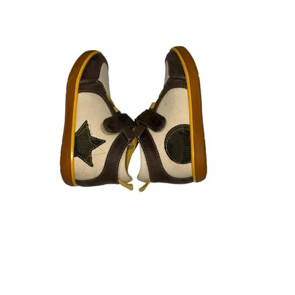 Livie Luca High-Top Sneakers‎ Geometric Designs Green Brown Yellow Casual Shoes
