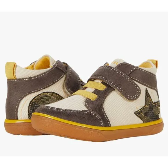 Livie Luca High-Top Sneakers‎ Geometric Designs Green Brown Yellow Casual Shoes