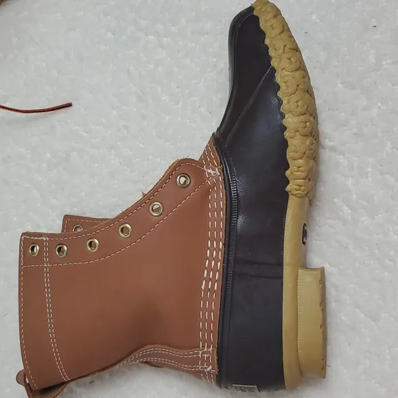 LL Bean Kids Brown Lace Up Ankle Duck Boots Size 5