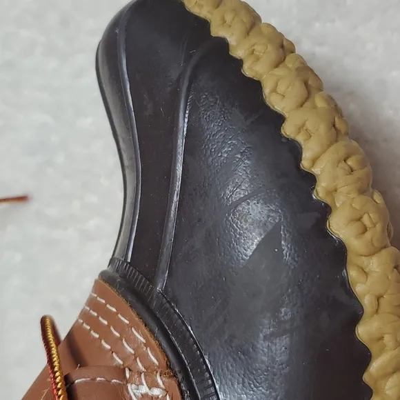 LL Bean Kids Brown Lace Up Ankle Duck Boots Size 5