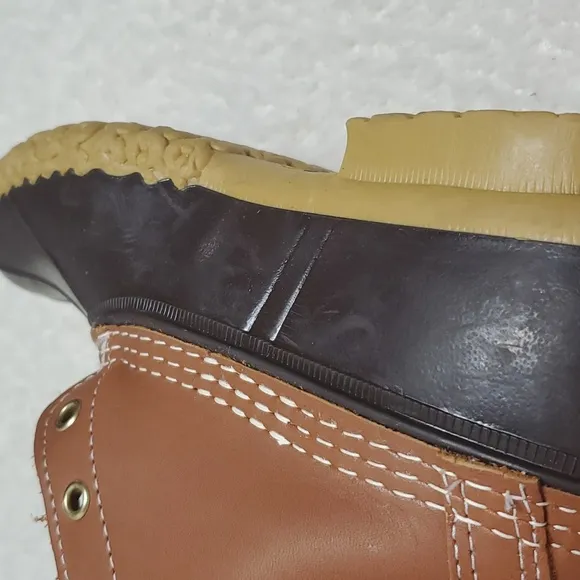 LL Bean Kids Brown Lace Up Ankle Duck Boots Size 5