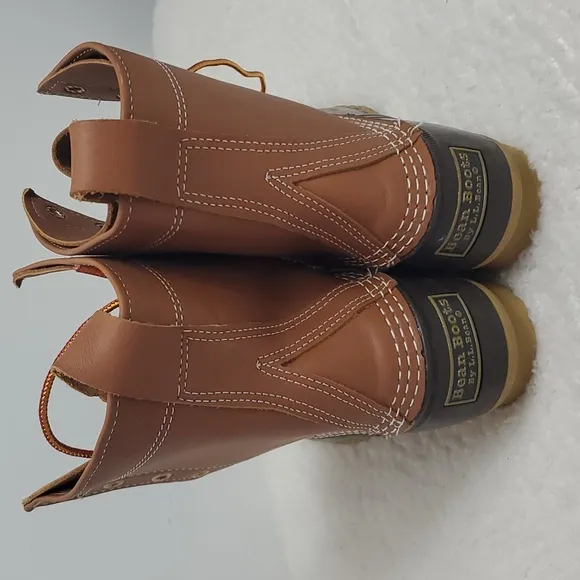 LL Bean Kids Brown Lace Up Ankle Duck Boots Size 5