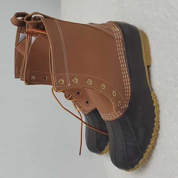 LL Bean Kids Brown Lace Up Ankle Duck Boots Size 5