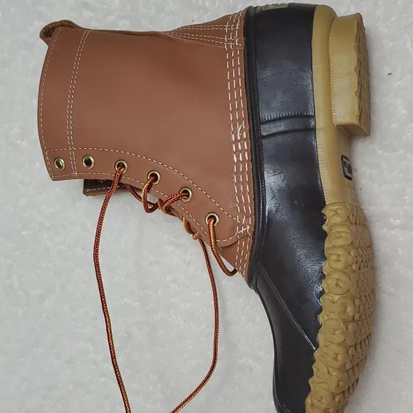 LL Bean Kids Brown Lace Up Ankle Duck Boots Size 5
