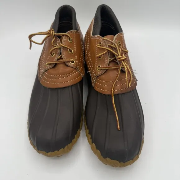 L.L. Bean Maine Hunting Shoe Duck Boots Brown Leather Rubber USA Mens Sz 7