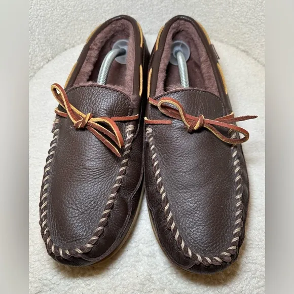 L.L. Bean Men’s wicked good slippers moccasins loafers house shoes warm thick 12