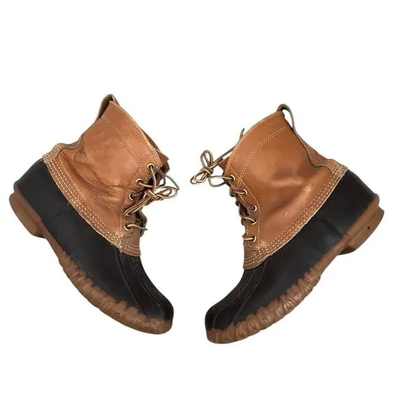 L.L. Bean Women 8 Maine Hunting 8-Inch Boots Made USA Classic Duck Shoes Vintage