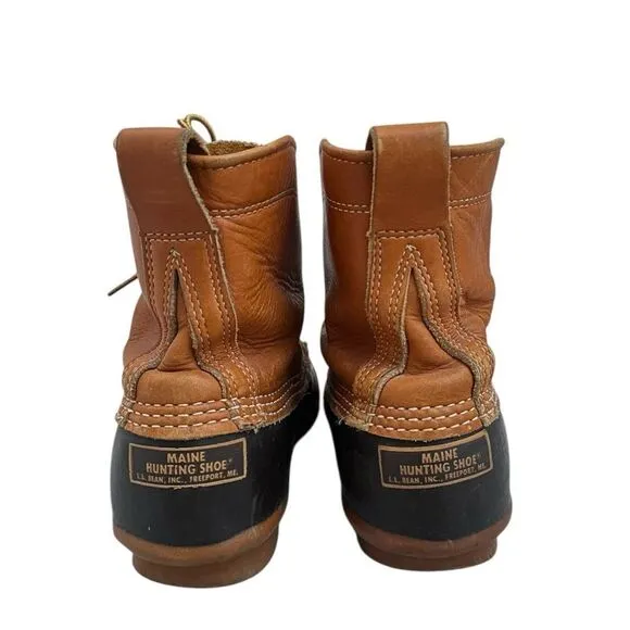 L.L. Bean Women 8 Maine Hunting 8-Inch Boots Made USA Classic Duck Shoes Vintage