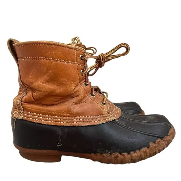 L.L. Bean Women 8 Maine Hunting 8-Inch Boots Made USA Classic Duck Shoes Vintage