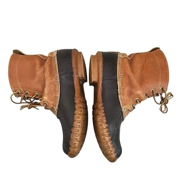 L.L. Bean Women 8 Maine Hunting 8-Inch Boots Made USA Classic Duck Shoes Vintage