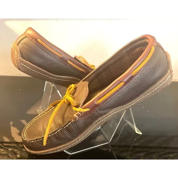 LL Bean Pebble Leather Moccasin Slip-On Loafer Driving Shoes Mens Size 8