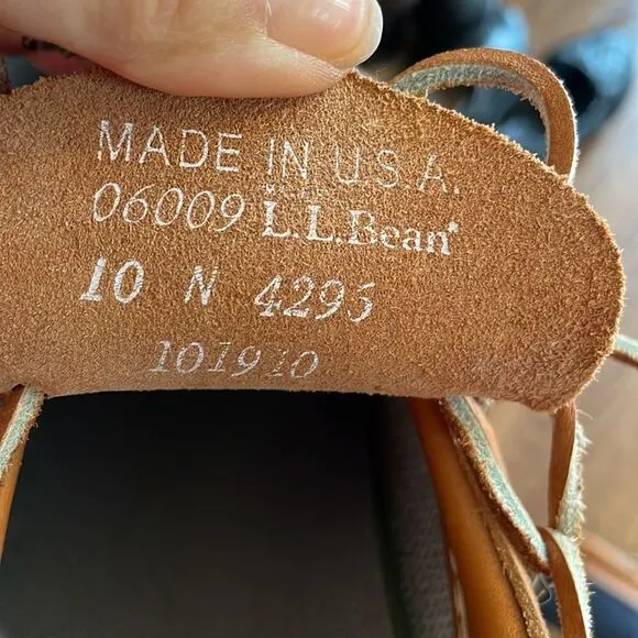 L.L. Bean “Bean Boots” navy blue &amp; tan duck shoes