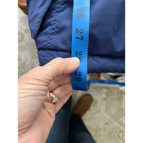 LL.L. Bean Women Large Parka Blue Hood Zip Thinsulate Light Warm